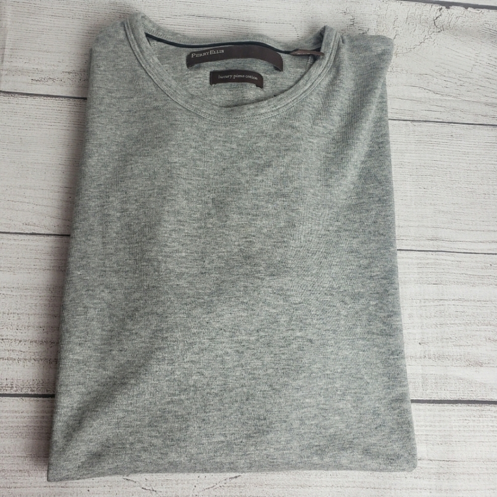 Perry Ellis Luxury Prima Cotton T-Shirt | Mens Sz. L | EUC